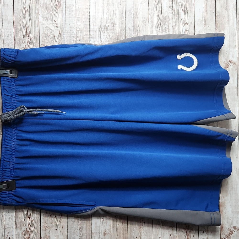 Majestic, Men's blue, Indianapolis Colts jersey shorts with symbol. Sz L/G/G